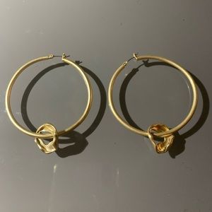 Rebecca Minkoff Matt Gold Hoop Earrings